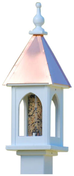 Copper Roof Bird Feeder Post-Mount - 28x8 -Bird Products Shop BF8 BC