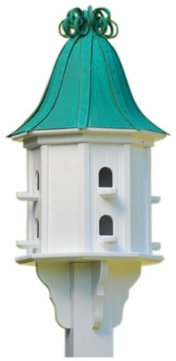 Copper Roof Dovecote Birdhouse 36x14 Ribbon Detail- 8 Perches -Bird Products Shop BH14 8 PC CURLY