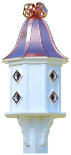 Copper Roof Dovecote Birdhouse 36x14 Ribbon Detail- 8 Portals 5 Copper Roof Dovecote Birdhouse 36x14 Ribbon Detail- 8 Portals -Bird Products Shop BH14 8CP BC CURLY