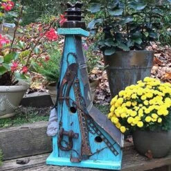 Barn Wood Birdhouse- Vintage Insulator Series -Bird Products Shop Barn Wood Birdhouse Glass Insulator 4