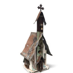 Barn Wood & Tin Church Birdhouses -Bird Products Shop Barn Wood Tin Church Birdhouse 3