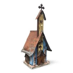 Barn Wood & Tin Church Birdhouses -Bird Products Shop Barn Wood Tin Church Birdhouse 5