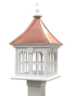 Copper Roof Vinyl/PVC Bird Feeder With Double Window- 29x14 6 Copper Roof Vinyl/PVC Bird Feeder With Double Window- 29x14 -Bird Products Shop Copper Roof Bird Feeder Windows