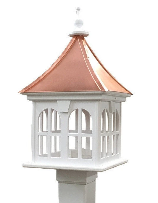 Copper Roof Vinyl/PVC Bird Feeder With Double Window- 29x14 3 Copper Roof Vinyl/PVC Bird Feeder With Double Window- 29x14 - Image 3