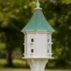 Copper Roof Dovecote Birdhouse 36x14 Slope- 8 Perches