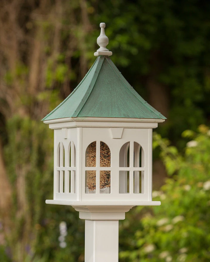Copper Roof Vinyl/PVC Bird Feeder With Double Window- 29x14 2 Copper Roof Vinyl/PVC Bird Feeder With Double Window- 29x14 - Image 2