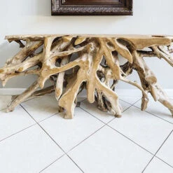 Teak Root Console Table