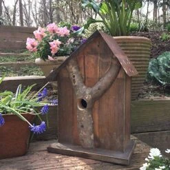 Rustic Log Front Birdhouses- 2 Sizes -Bird Products Shop Log Front Birdhouse 12