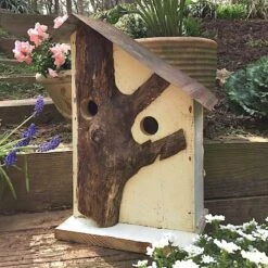 Rustic Log Front Birdhouses- 2 Sizes -Bird Products Shop Log Front Birdhouse 6