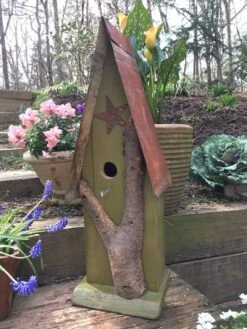 Rustic Log Front Birdhouses- 2 Sizes -Bird Products Shop Log Front Birdhouse 8