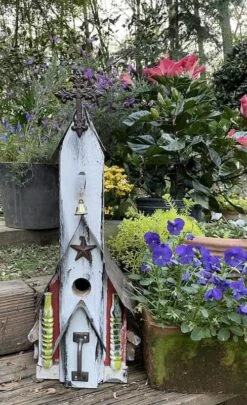 Rustic Church Birdhouses- Medium 16 Rustic Church Birdhouses- Medium -Bird Products Shop Rustic Church Birdhouse 3