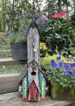 Rustic Church Birdhouses- Medium 18 Rustic Church Birdhouses- Medium -Bird Products Shop Rustic Church Birdhouse 5