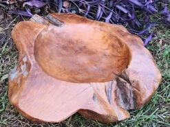 Decorative Teak Wood Bowls -Bird Products Shop Teak Bowl D