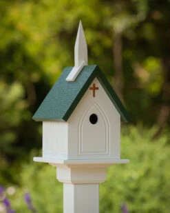 Church Birdhouse Vinyl/PVC 5 Church Birdhouse Vinyl/PVC -Bird Products Shop Vinyl CHURCH Birdhouse GREEN
