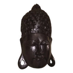 Wooden Buddha Face Wall Decor -Bird Products Shop buddha face black