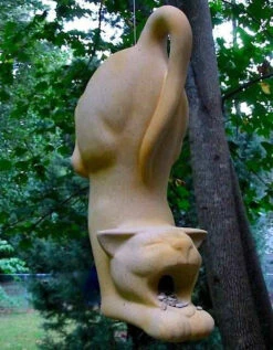 Kool Cat Stoneware Bird Feeder