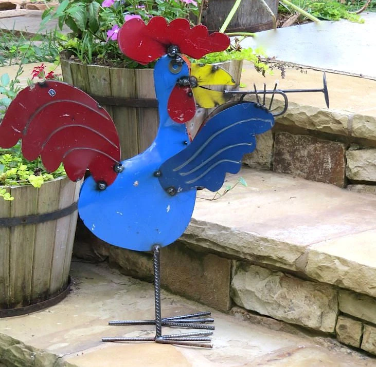 Jamming Roosters Metal Yard Art 3 Jamming Roosters Metal Yard Art - Image 3