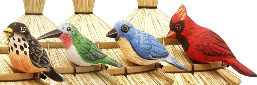 Wood Birds-Handcrafted Set/4 2 Wood Birds-Handcrafted Set/4 - Image 2